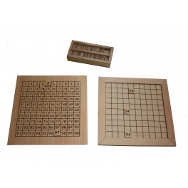 Table de 100 avec carte en bois Table de 100 avec carte en bois