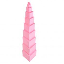 Montessori Premium : La tour rose en hêtre
