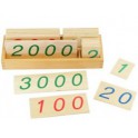 Montessori PREMIUM: Petites cartes en bois des nombres (1-3000)
