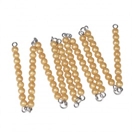 Montessori PREMIUM: Chaine de 100 perles dorées