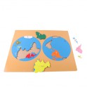 Montessori PREMIUM: Puzzle des cartes des parties du monde