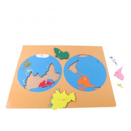 Montessori PREMIUM: Puzzle des cartes des parties du monde Montessori PREMIUM: Puzzle des cartes des parties du monde