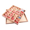 Montessori PREMIUM: Petit alphabet mobile en bois (rouge et bleu)